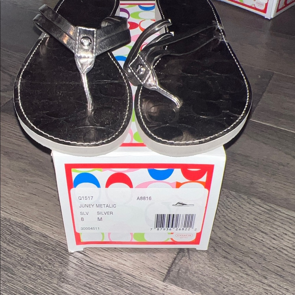 Coach Silver Sandals